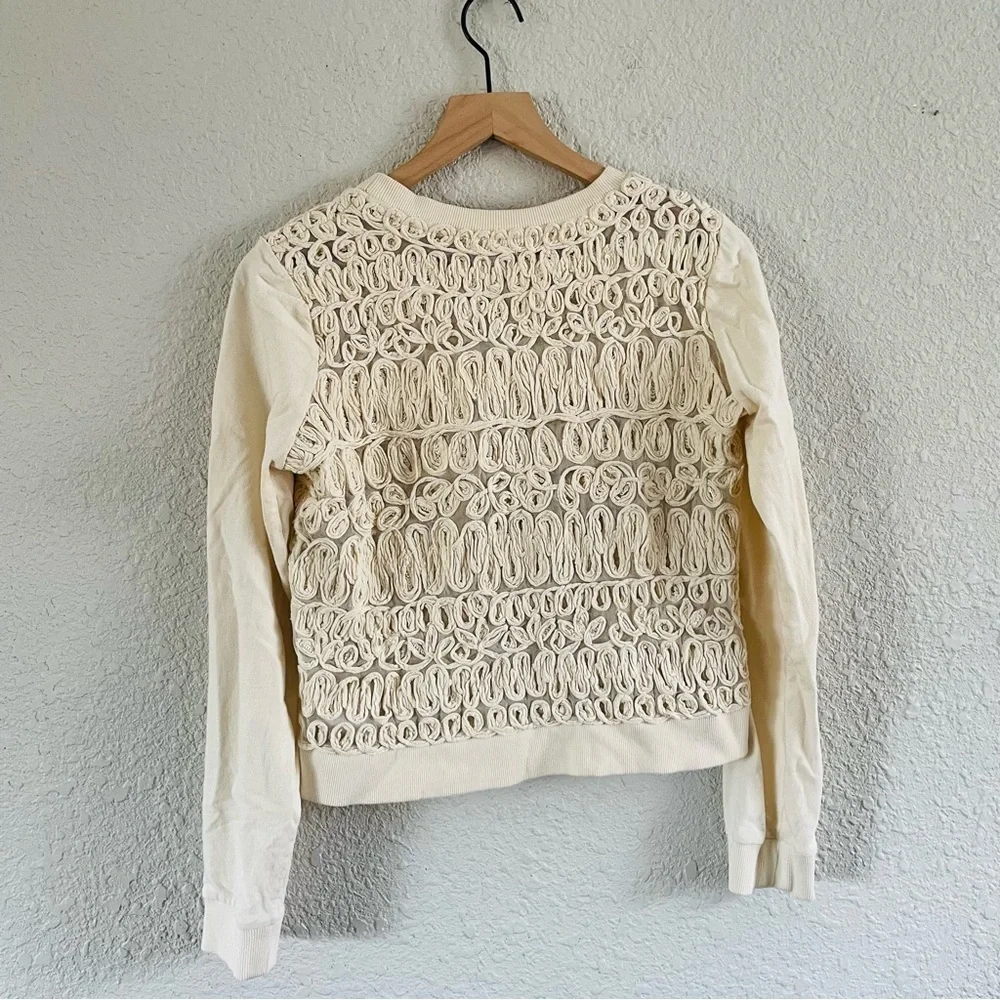 Anthropoliogie Cream Texture Pullover Top